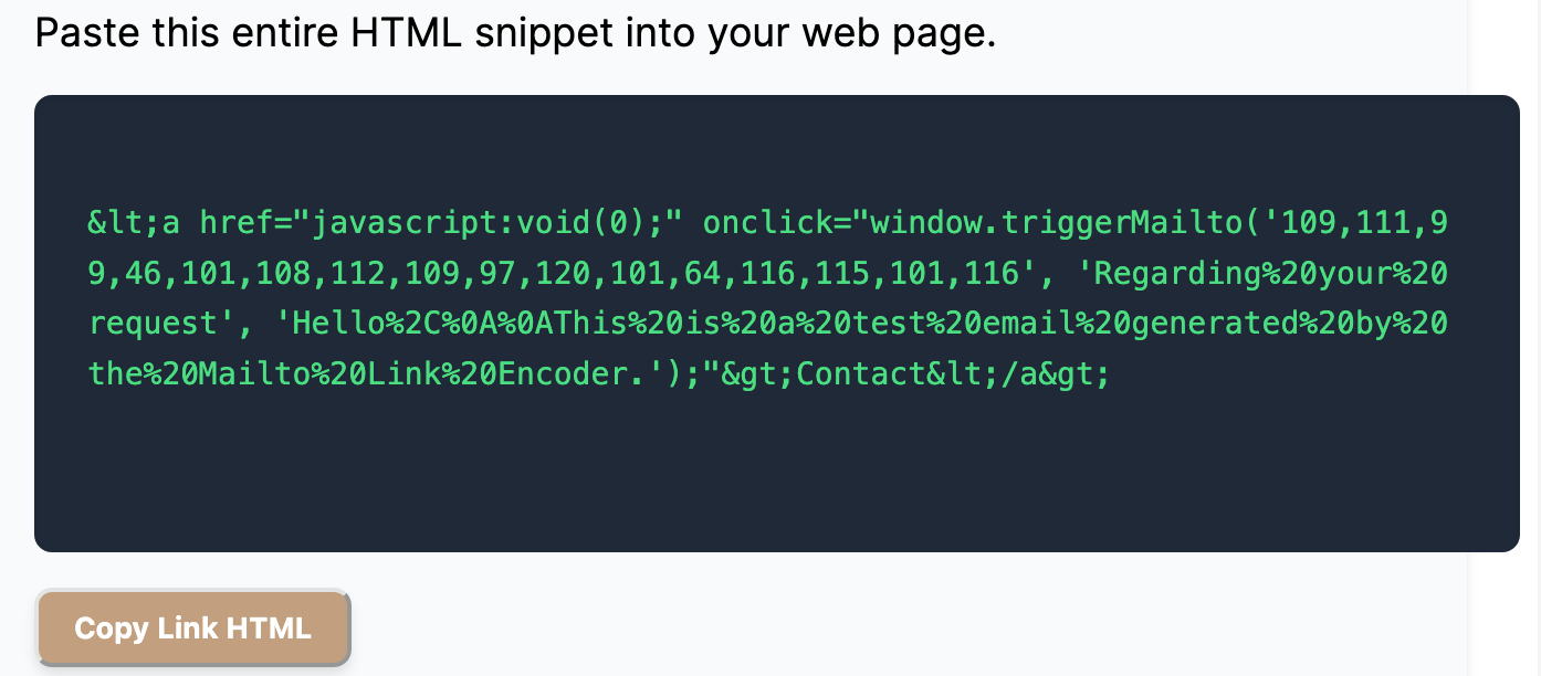 Encoding mailto Links